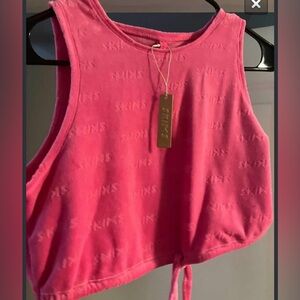 Skims tank and bottoms pajama set.  Color-hot pink. Size-S